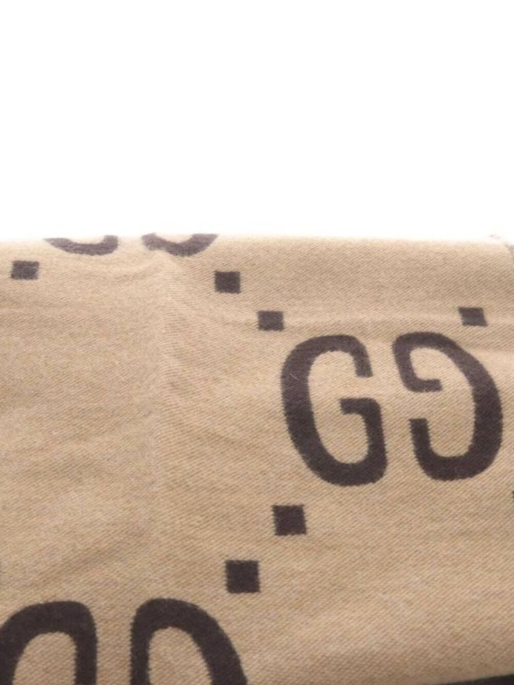 Gucci GG Jagadouble Silk Scarf Shawl Beige Brown - Picture 4 of 6